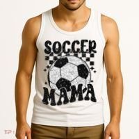 Checkered Soccer Mama Retro Soccer Mom Soccer Season Tank Top thumb 3