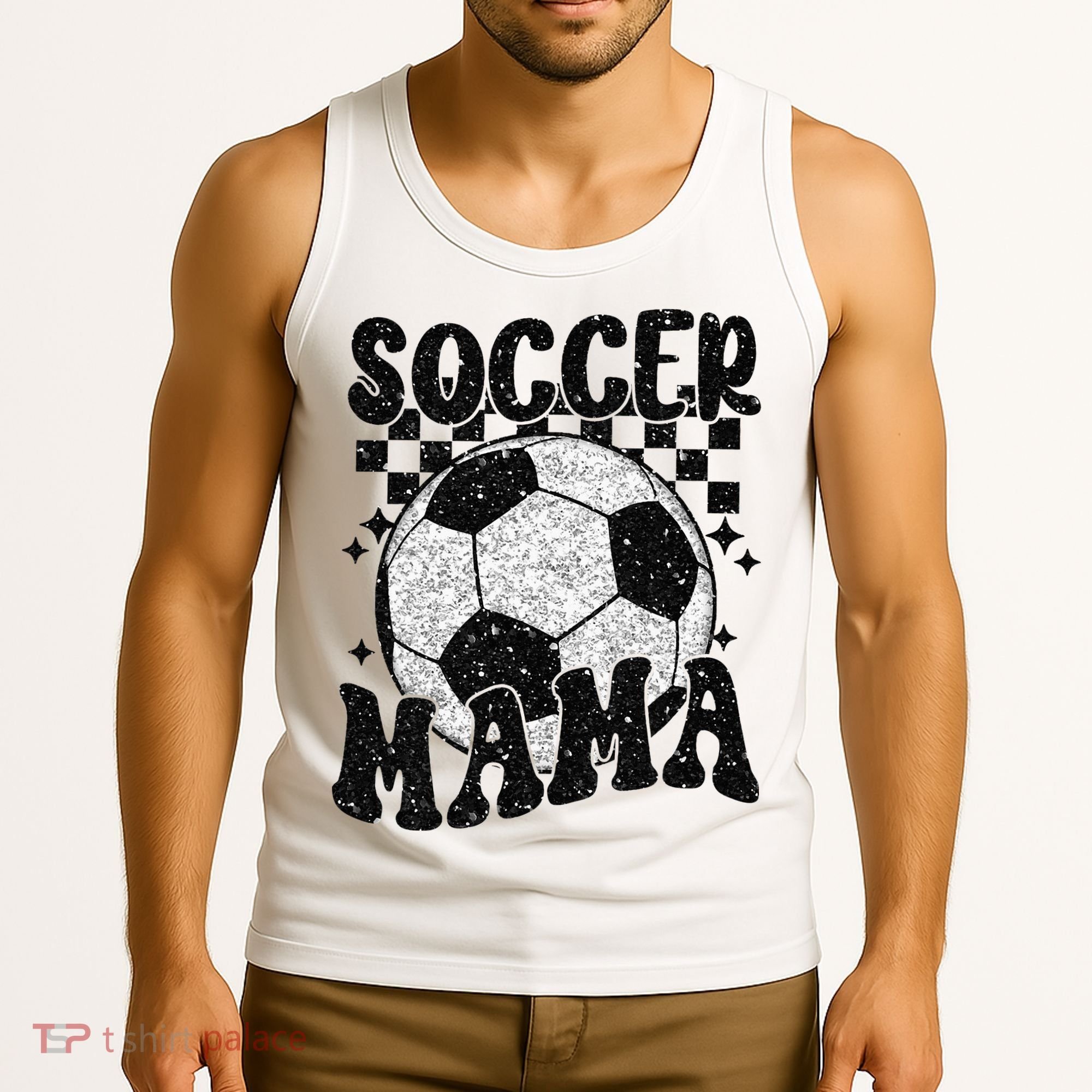 Checkered Soccer Mama Retro Soccer Mom Soccer Season Tank Top
