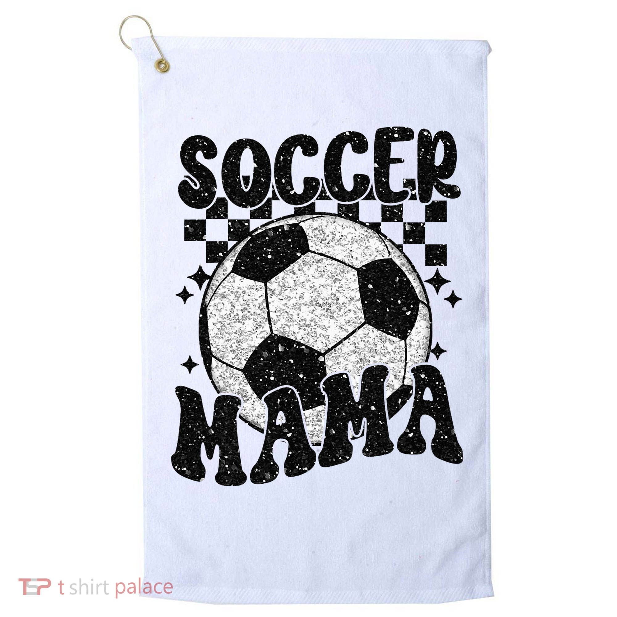 Checkered Soccer Mama Retro Soccer Mom Soccer Season Golf Towel