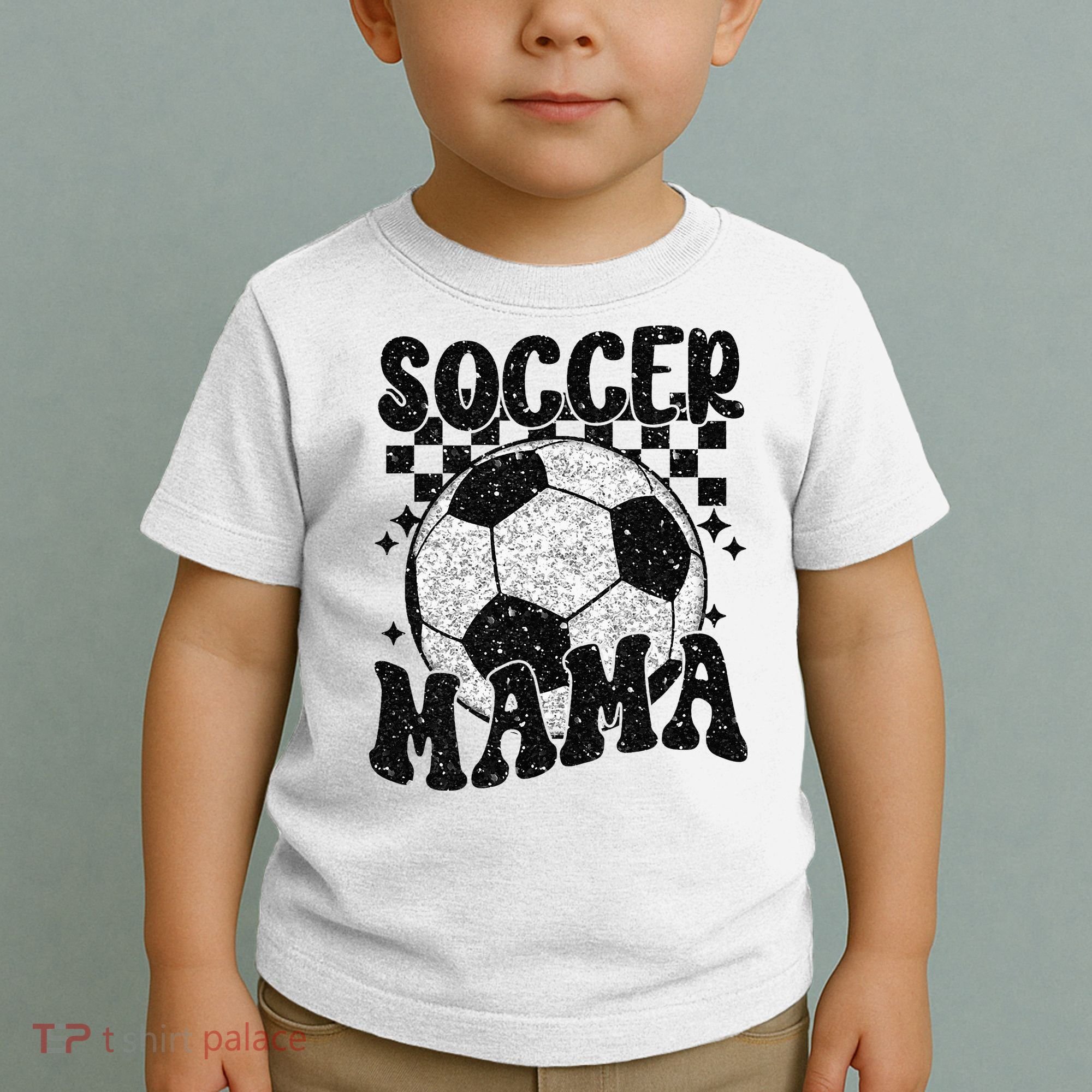 Checkered Soccer Mama Retro Soccer Mom Soccer Season Toddler T-Shirt