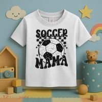 Checkered Soccer Mama Retro Soccer Mom Soccer Season Toddler T-Shirt thumb 3