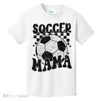 Checkered Soccer Mama Retro Soccer Mom Soccer Season Kids T-Shirt thumb 0