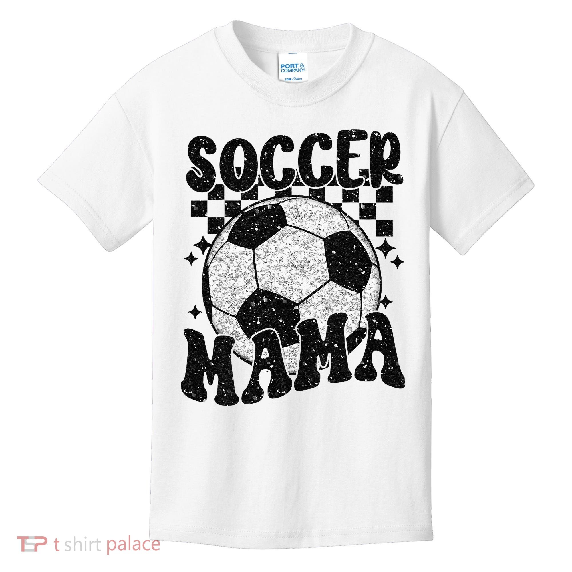 Checkered Soccer Mama Retro Soccer Mom Soccer Season Kids T-Shirt