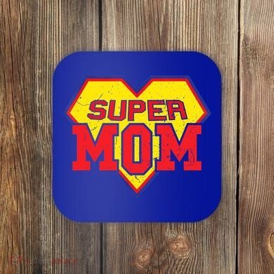 Cool Super Mom Gift Funny Superhero Mother's Day Gift Coaster