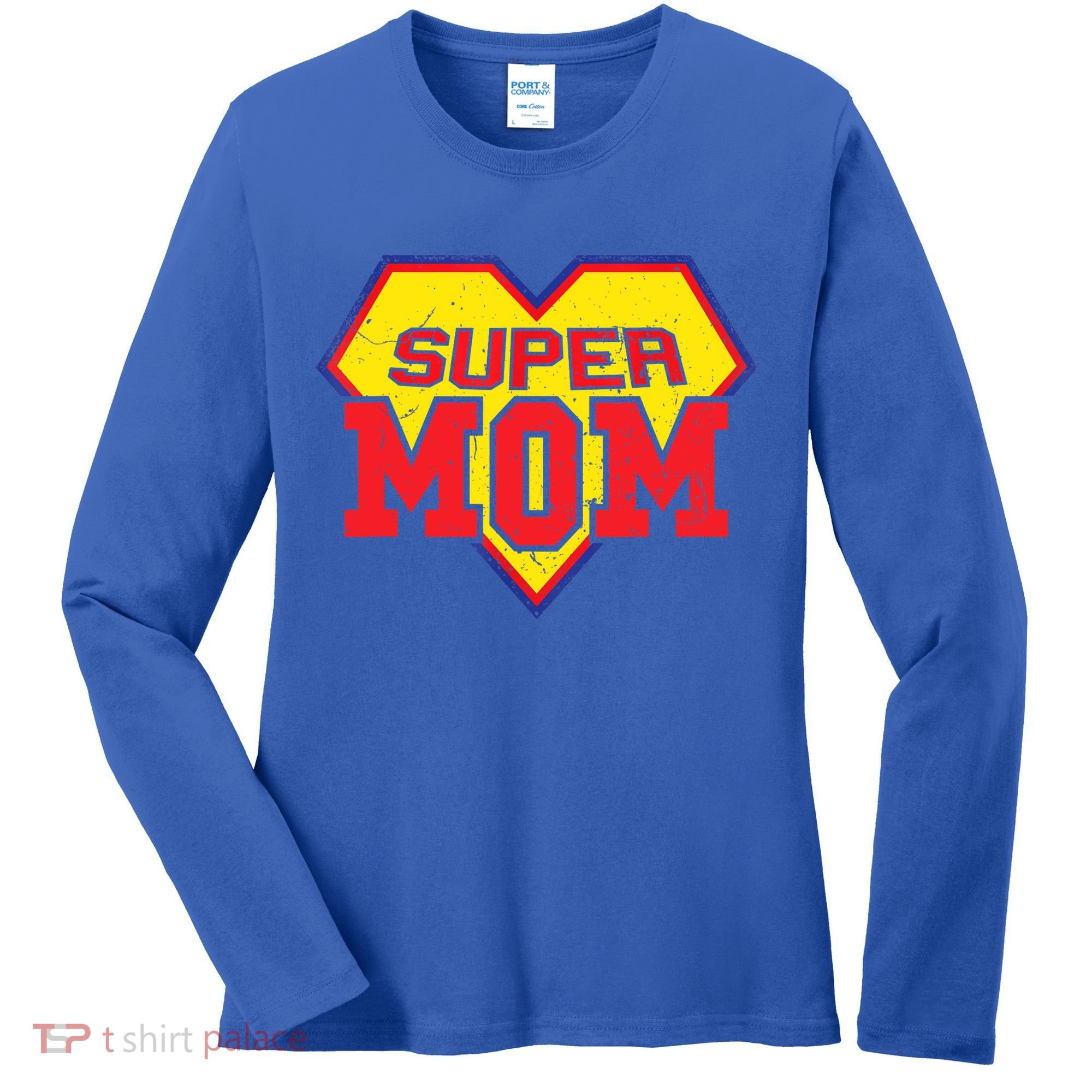 Cool Super Mom Gift Funny Superhero Mother's Day Gift Women's Long Sleeve Shirt