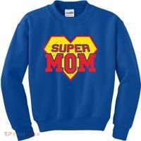 Cool Super Mom Gift Funny Superhero Mother's Day Gift Kids Sweatshirt thumb 0