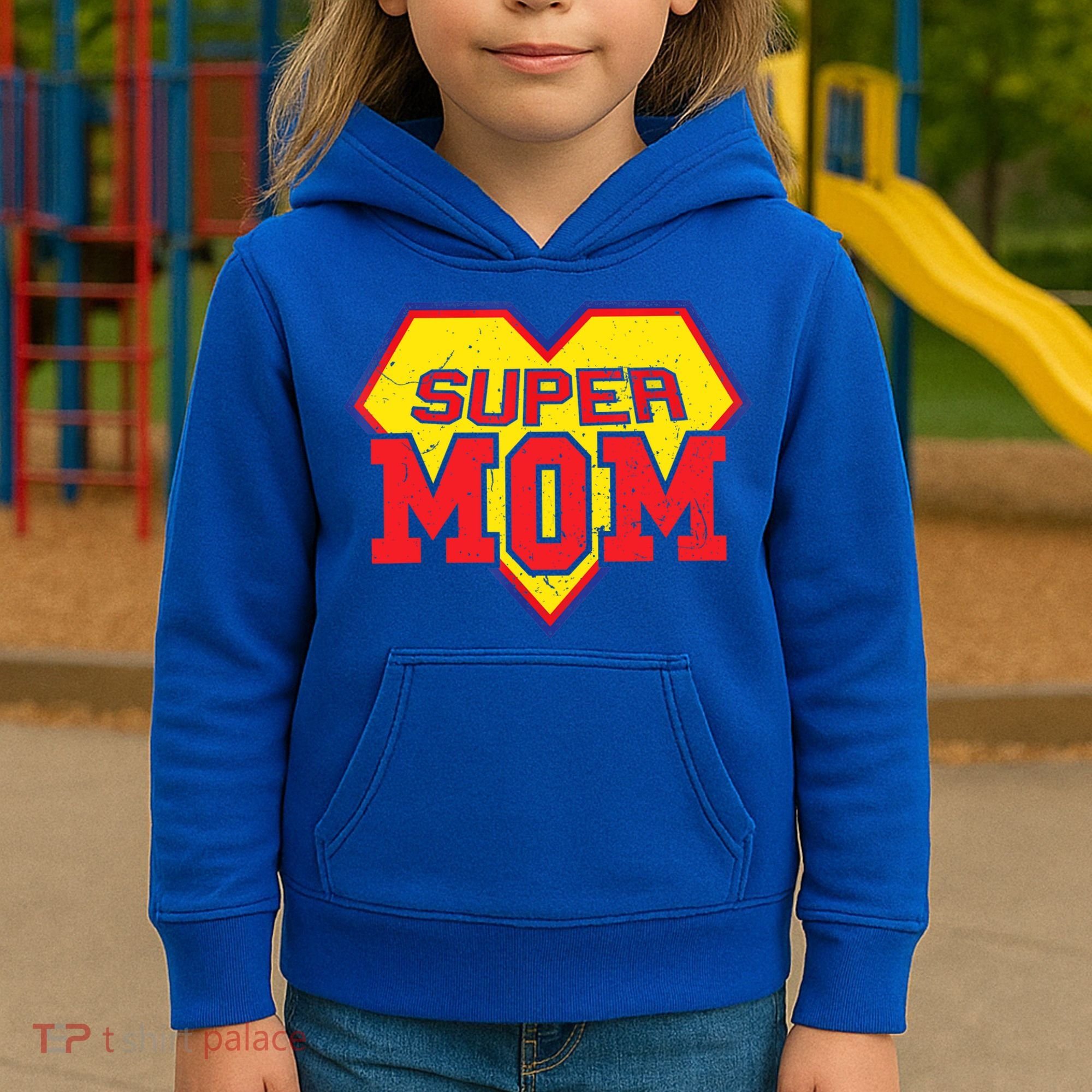 Cool Super Mom Gift Funny Superhero Mother's Day Gift Kids Hoodie