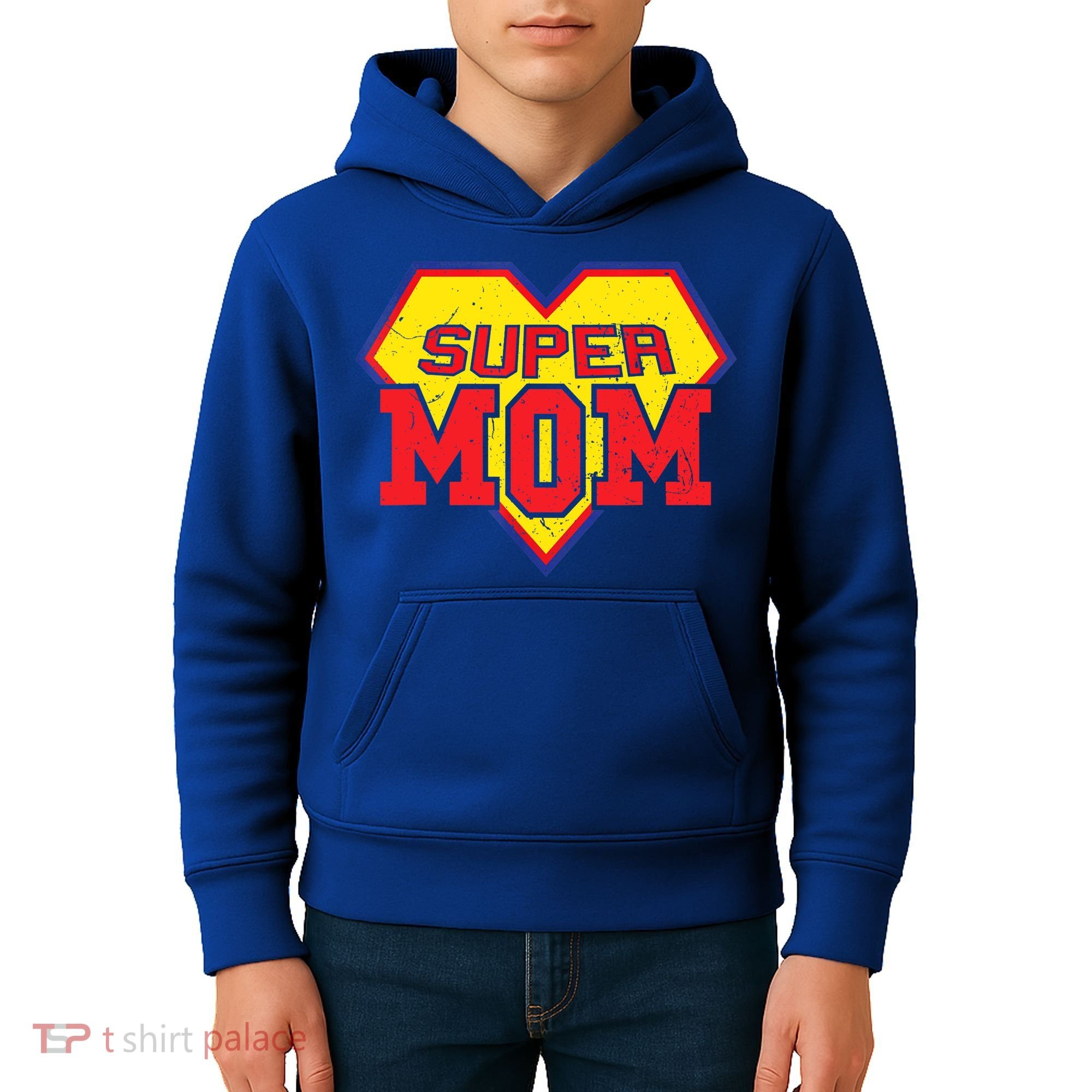 Cool Super Mom Gift Funny Superhero Mother's Day Gift Kids Hoodie