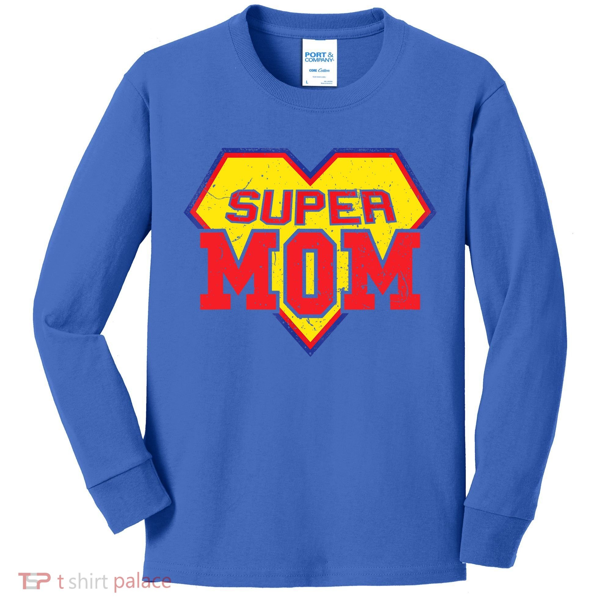 Cool Super Mom Gift Funny Superhero Mother's Day Gift Kids Long Sleeve Shirt