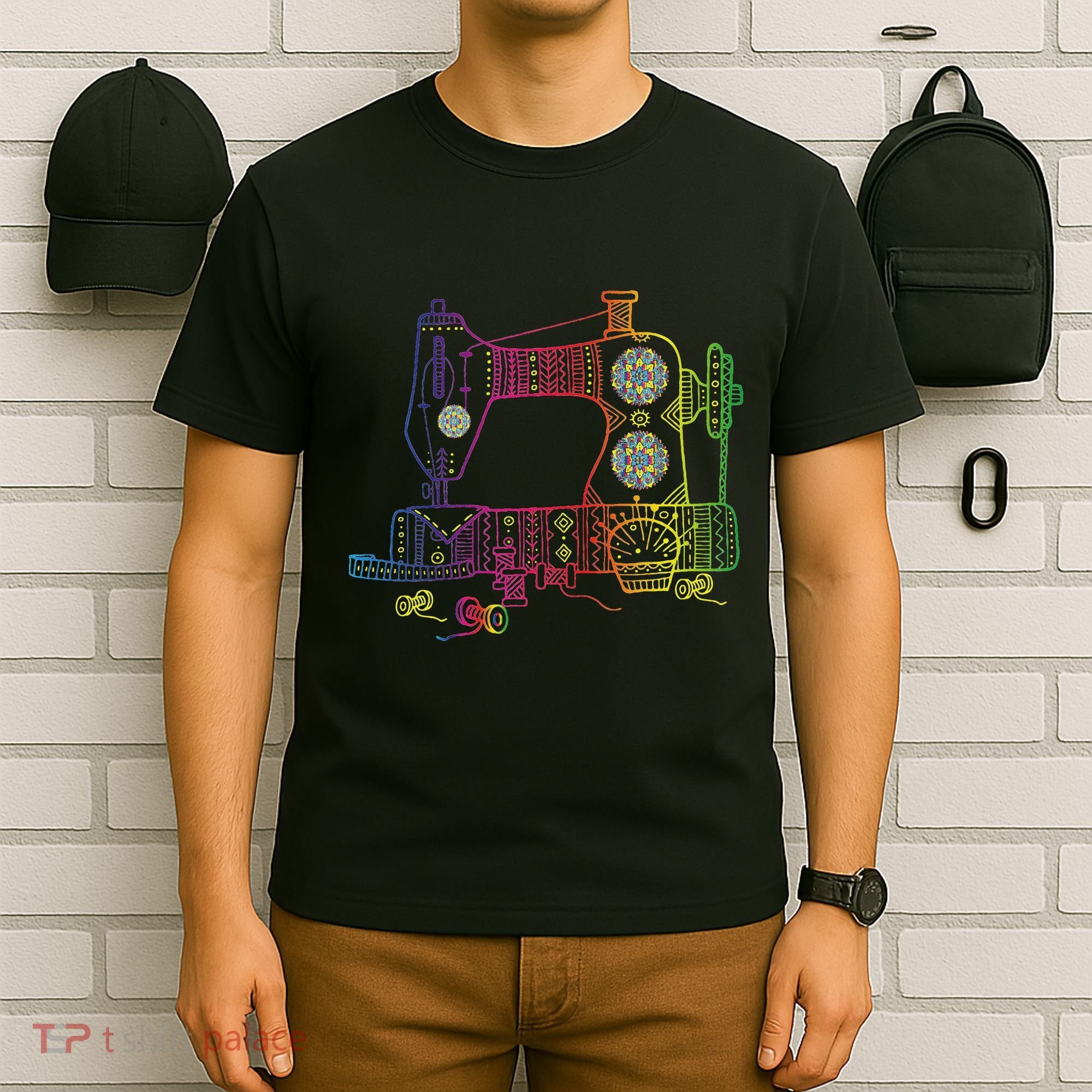 Colorful Sewing Machine Quilter Quilting Seamstress T-Shirt
