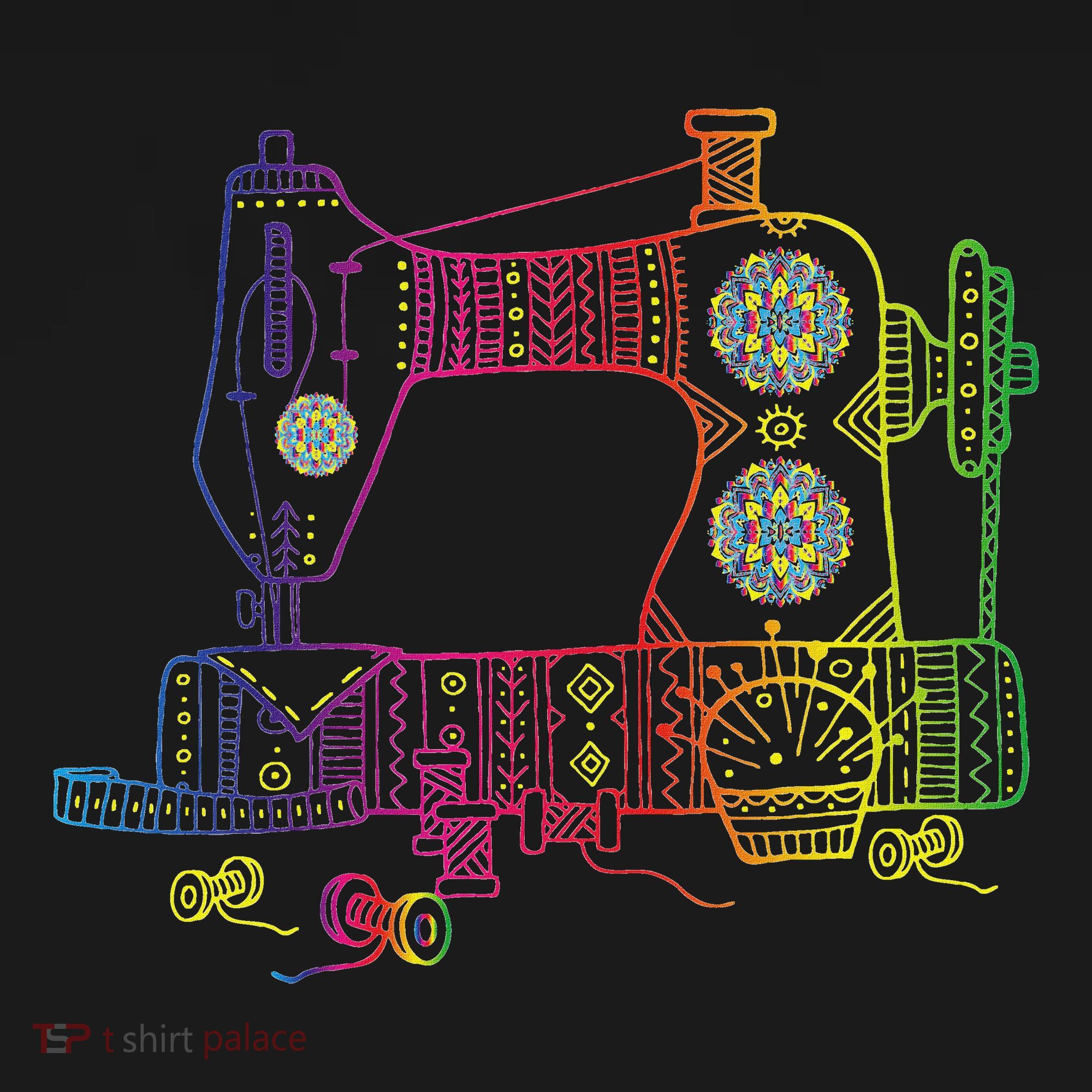 Colorful Sewing Machine Quilter Quilting Seamstress T-Shirt