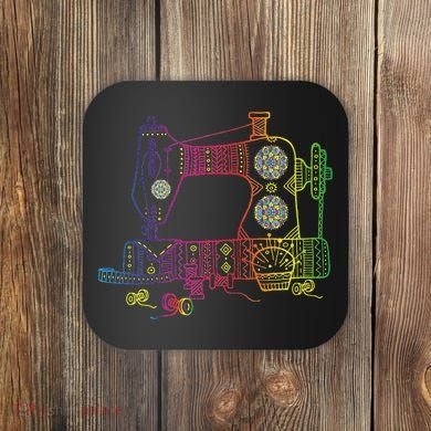 Colorful Sewing Machine Quilter Quilting Seamstress Coaster