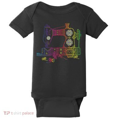 Colorful Sewing Machine Quilter Quilting Seamstress Baby Bodysuit