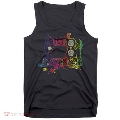 Colorful Sewing Machine Quilter Quilting Seamstress Tank Top