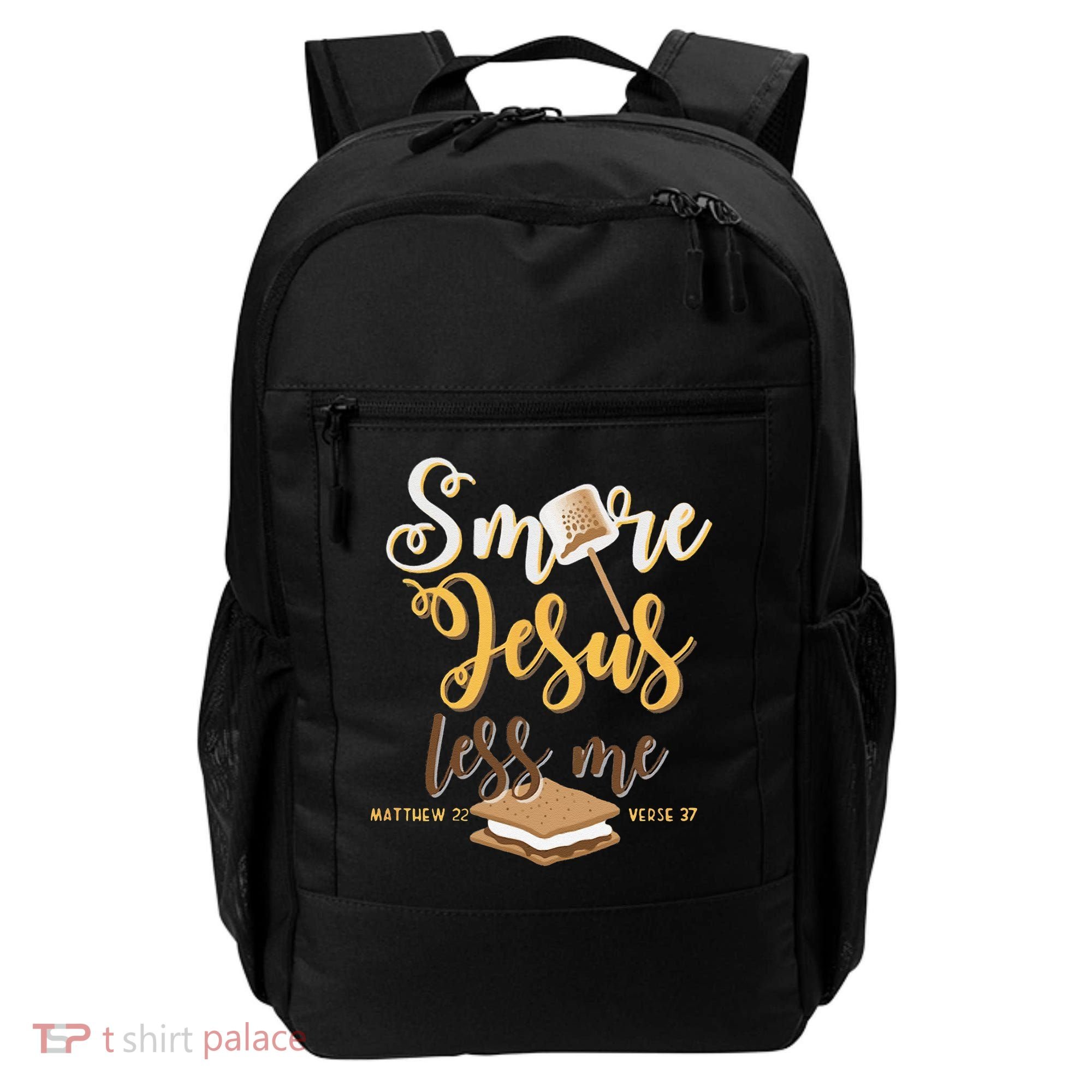 Christian Smore More Jesus Less Me Camping Chocolate Dessert Backpack