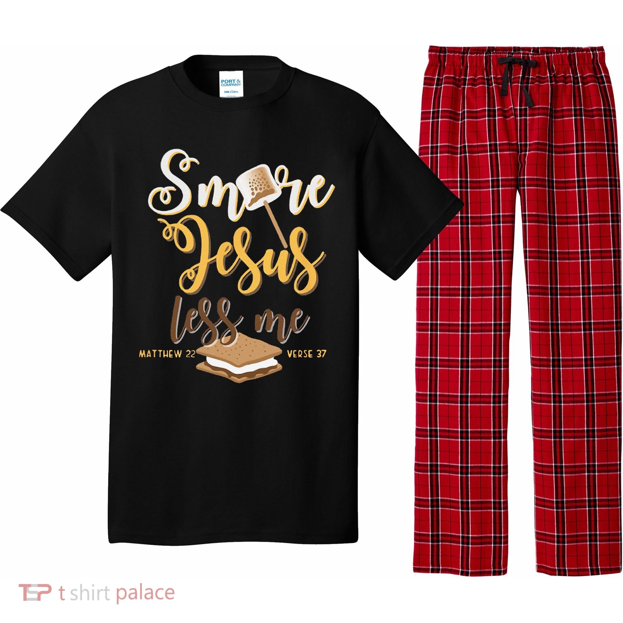 Christian Smore More Jesus Less Me Camping Chocolate Dessert Pajama Set