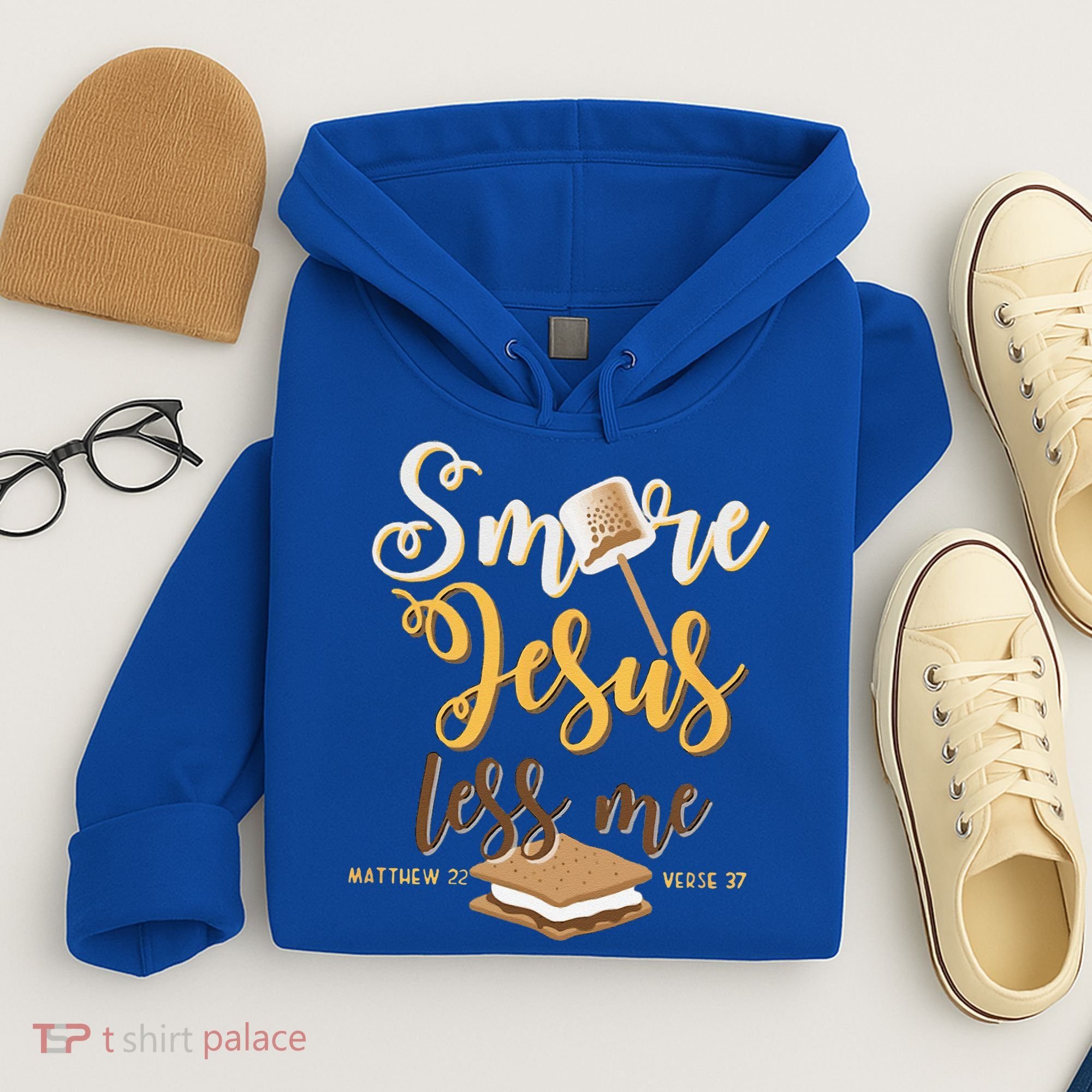 Christian Smore More Jesus Less Me Camping Chocolate Dessert Hoodie
