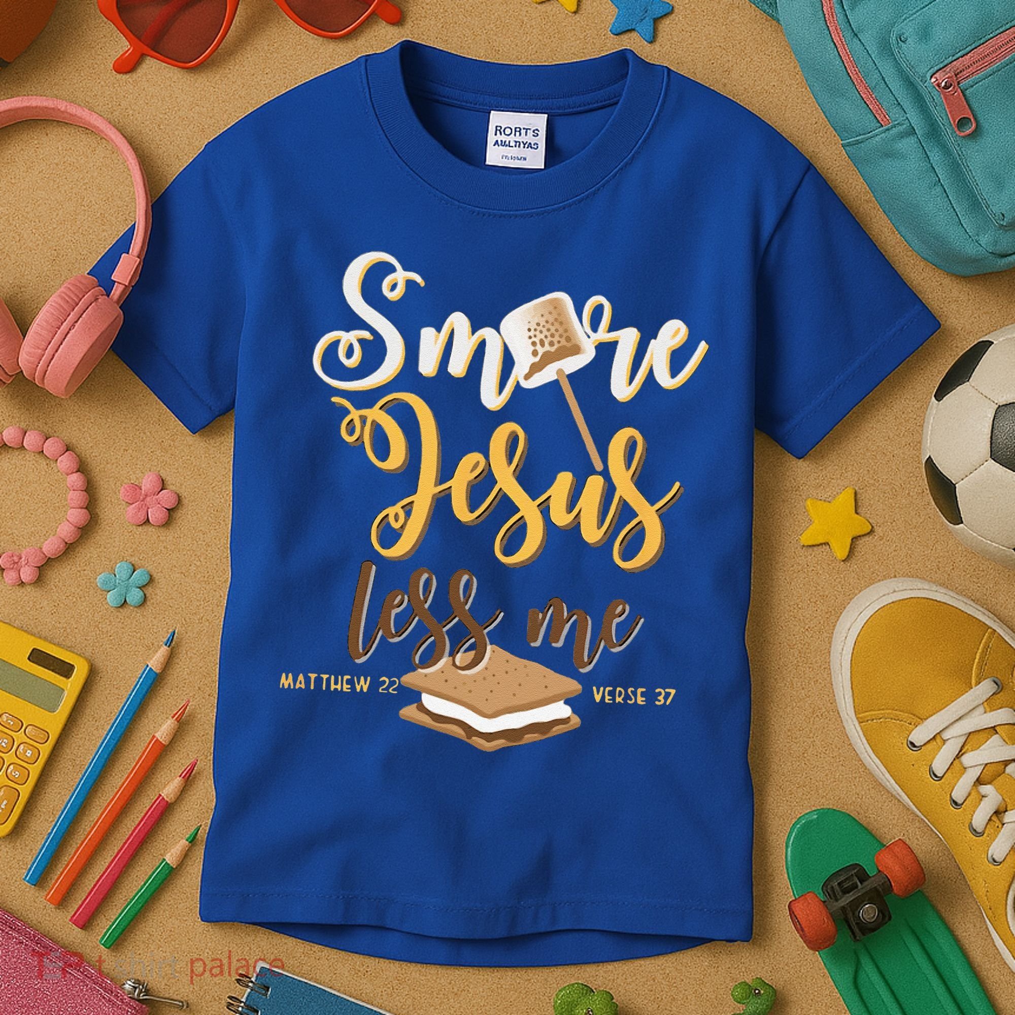 Christian Smore More Jesus Less Me Camping Chocolate Dessert Kids T-Shirt