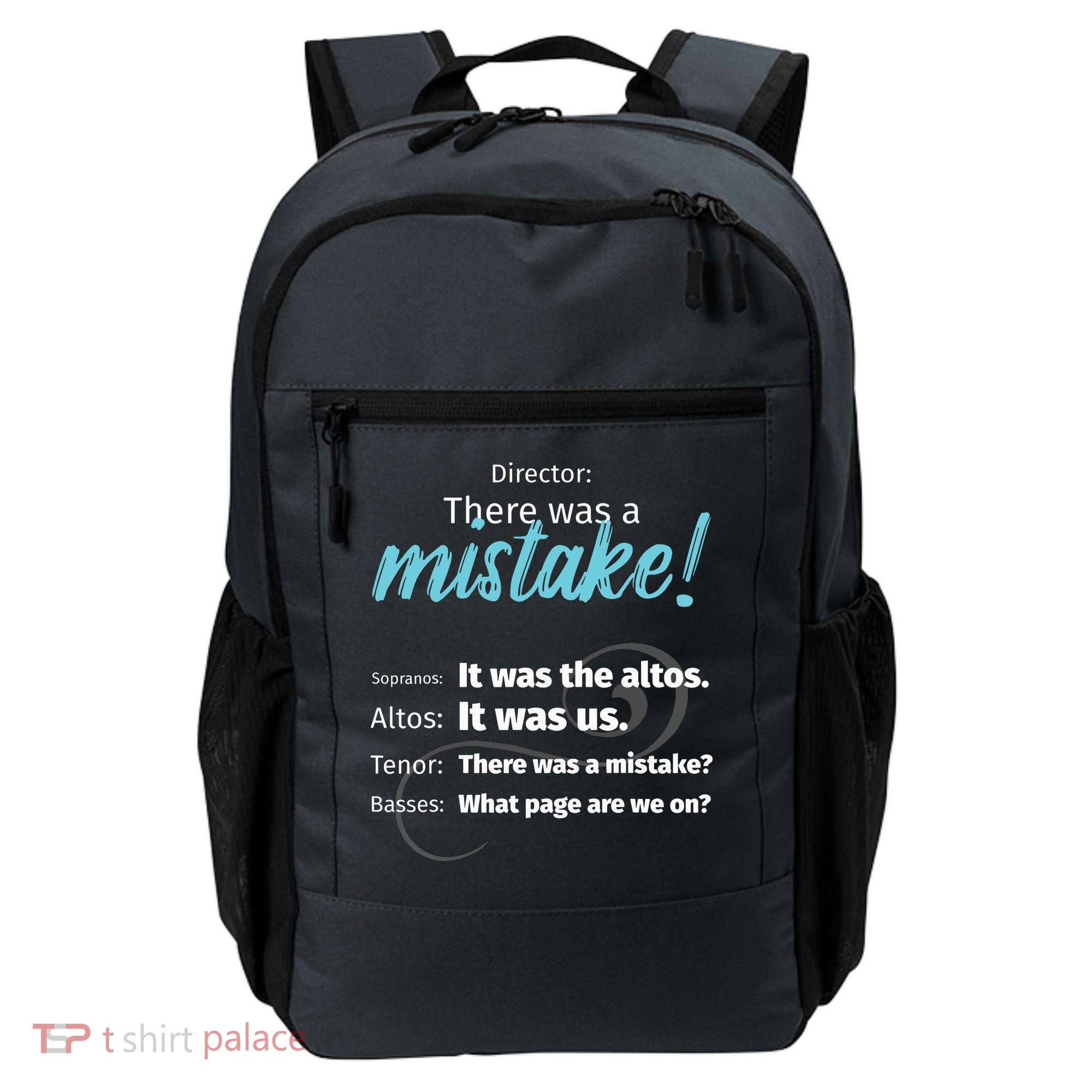 Choir Singing Music There Was A Mistake Backpack