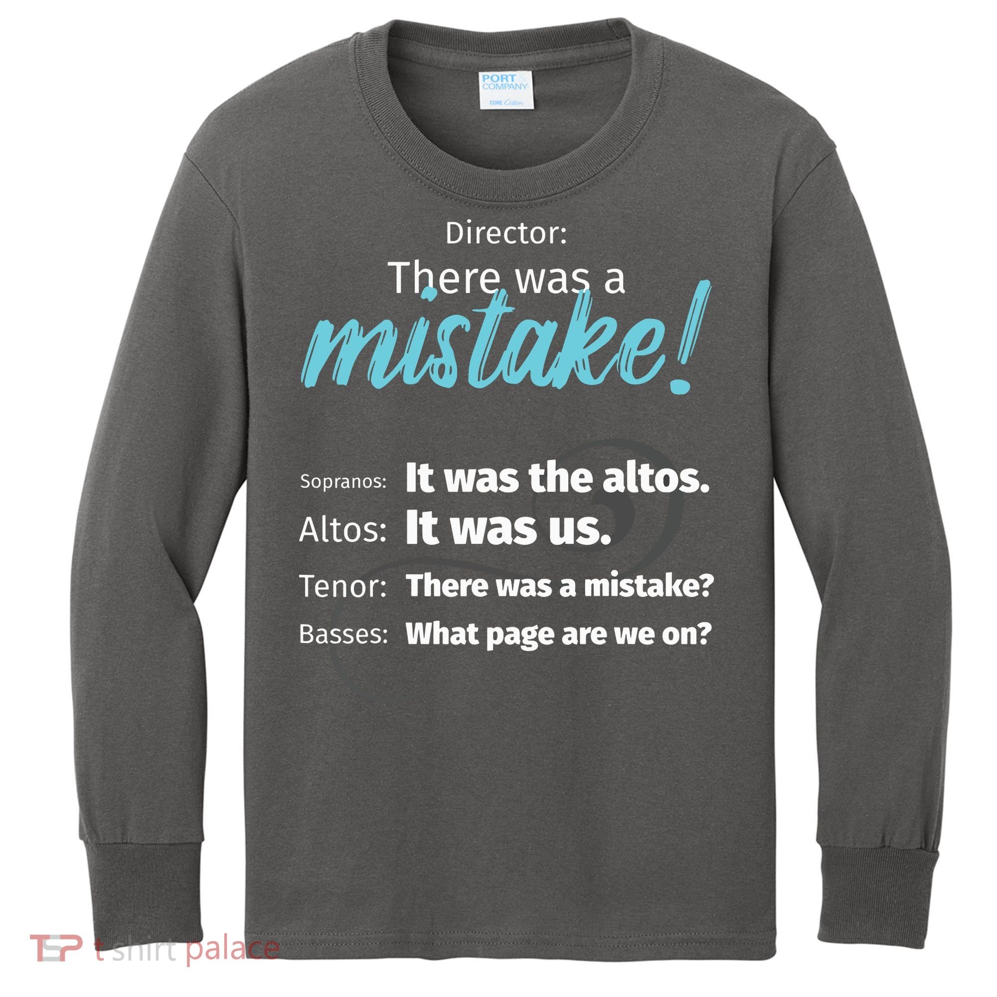 Choir Singing Music There Was A Mistake Kids Long Sleeve Shirt