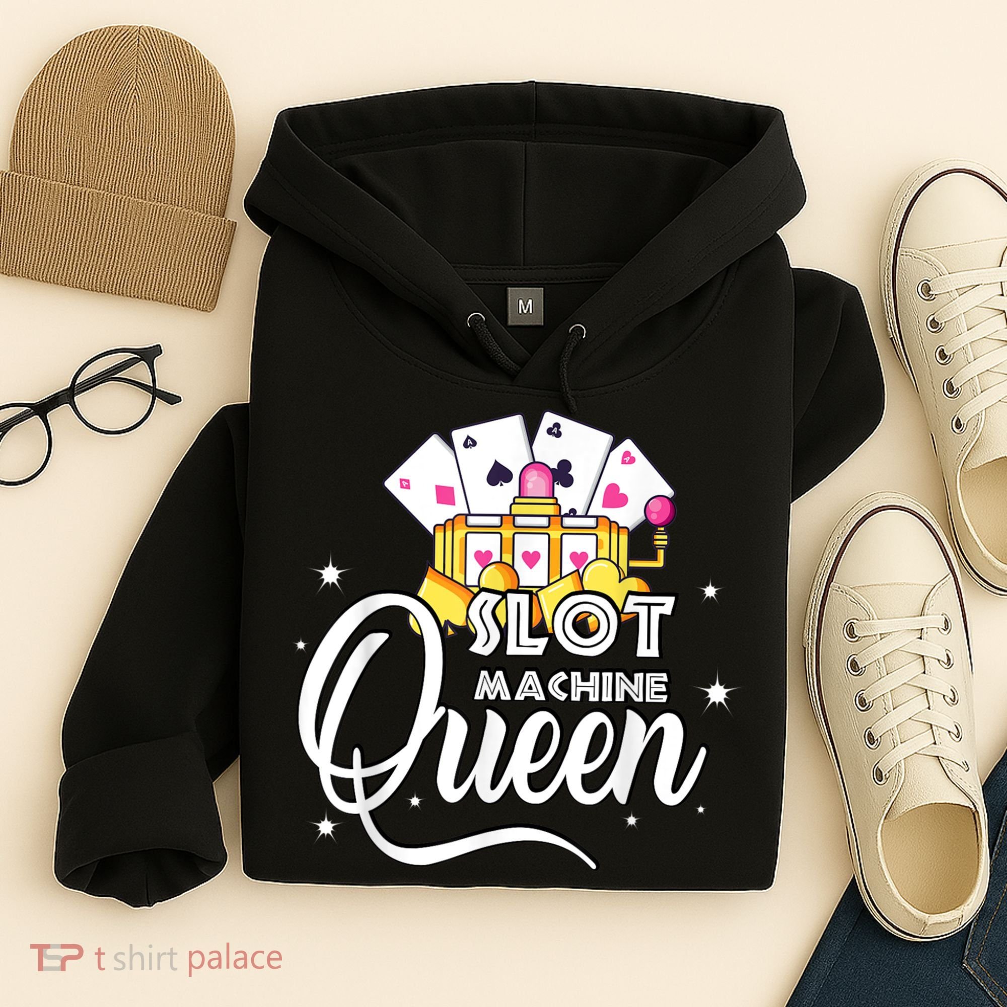 Cute Slot Machine Queen Funny Casino Gambling Hoodie