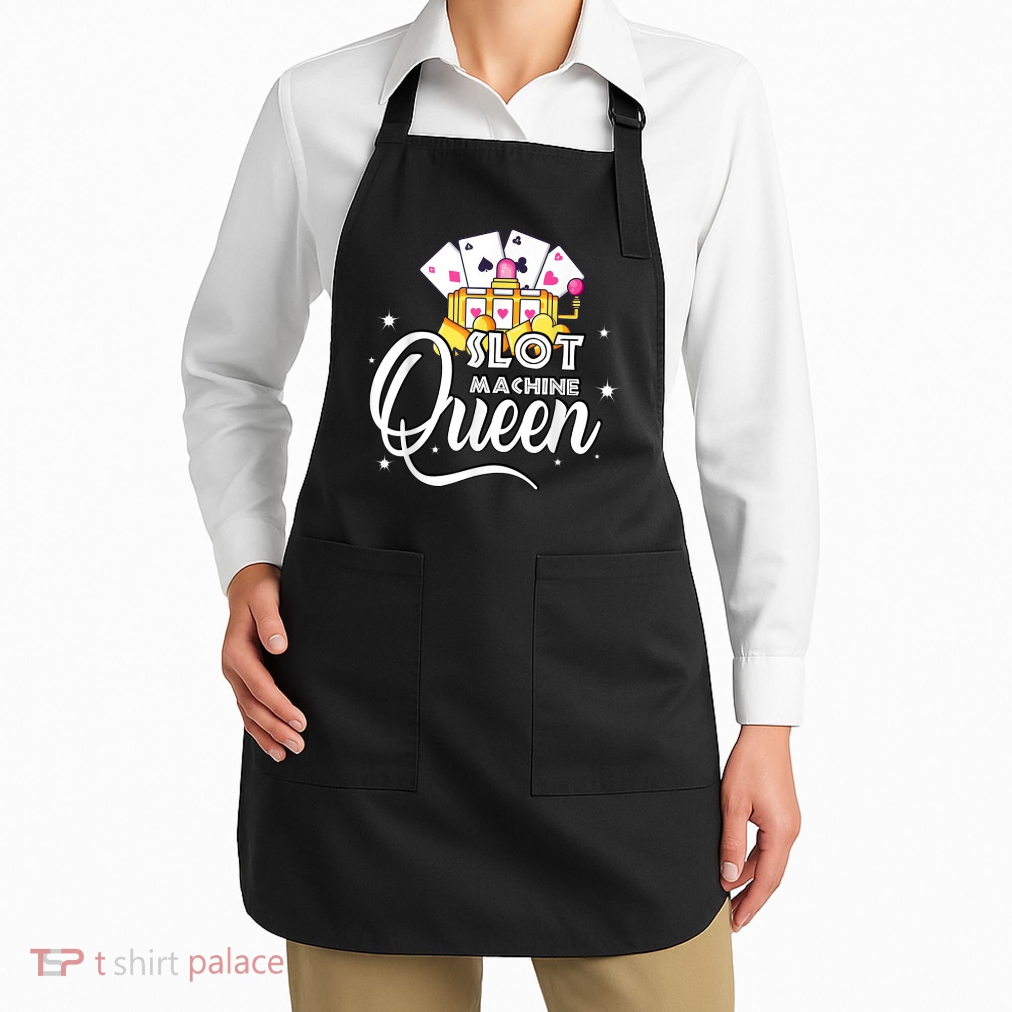 Cute Slot Machine Queen Funny Casino Gambling Apron