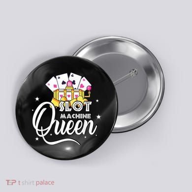 Cute Slot Machine Queen Funny Casino Gambling Button