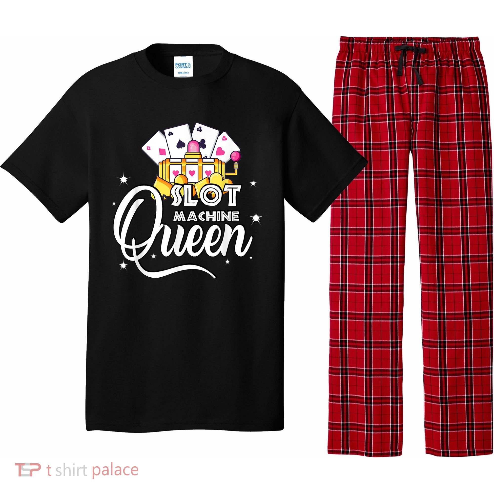 Cute Slot Machine Queen Funny Casino Gambling Pajama Set