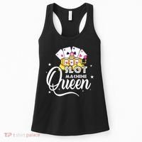 Cute Slot Machine Queen Funny Casino Gambling Women's Tank Top thumb 0