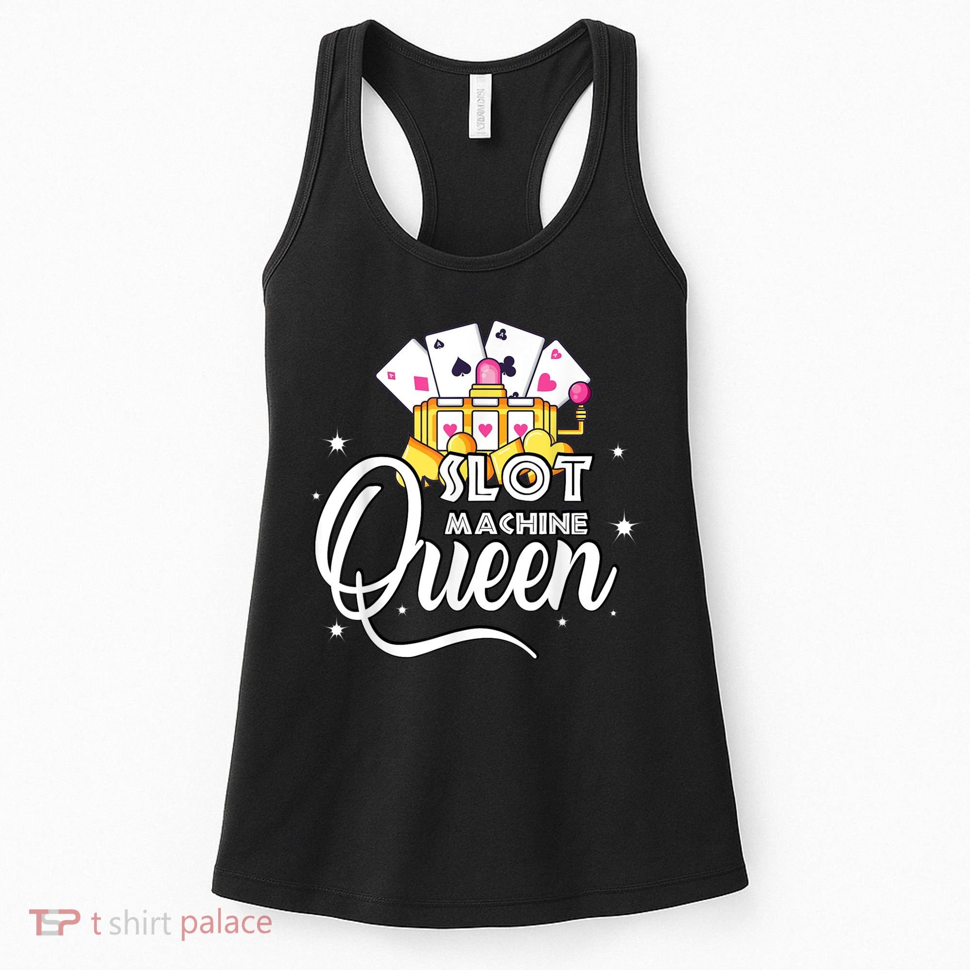 Cute Slot Machine Queen Funny Casino Gambling Women's Tank Top
