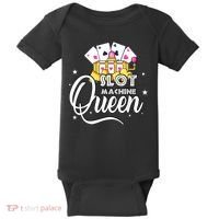 Cute Slot Machine Queen Funny Casino Gambling Baby Bodysuit thumb 0