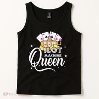 Cute Slot Machine Queen Funny Casino Gambling Tank Top thumb 2