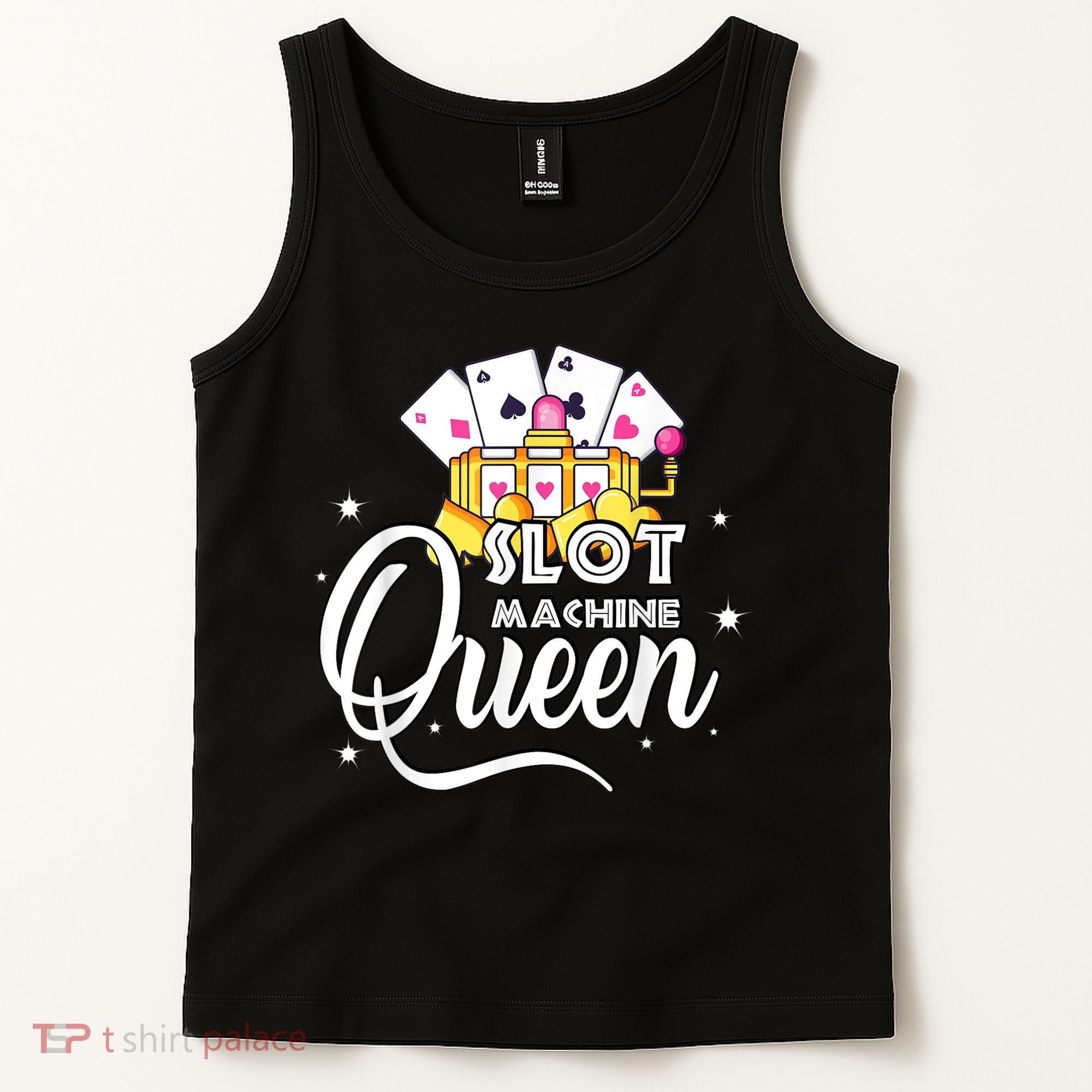 Cute Slot Machine Queen Funny Casino Gambling Tank Top