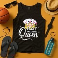 Cute Slot Machine Queen Funny Casino Gambling Tank Top thumb 4