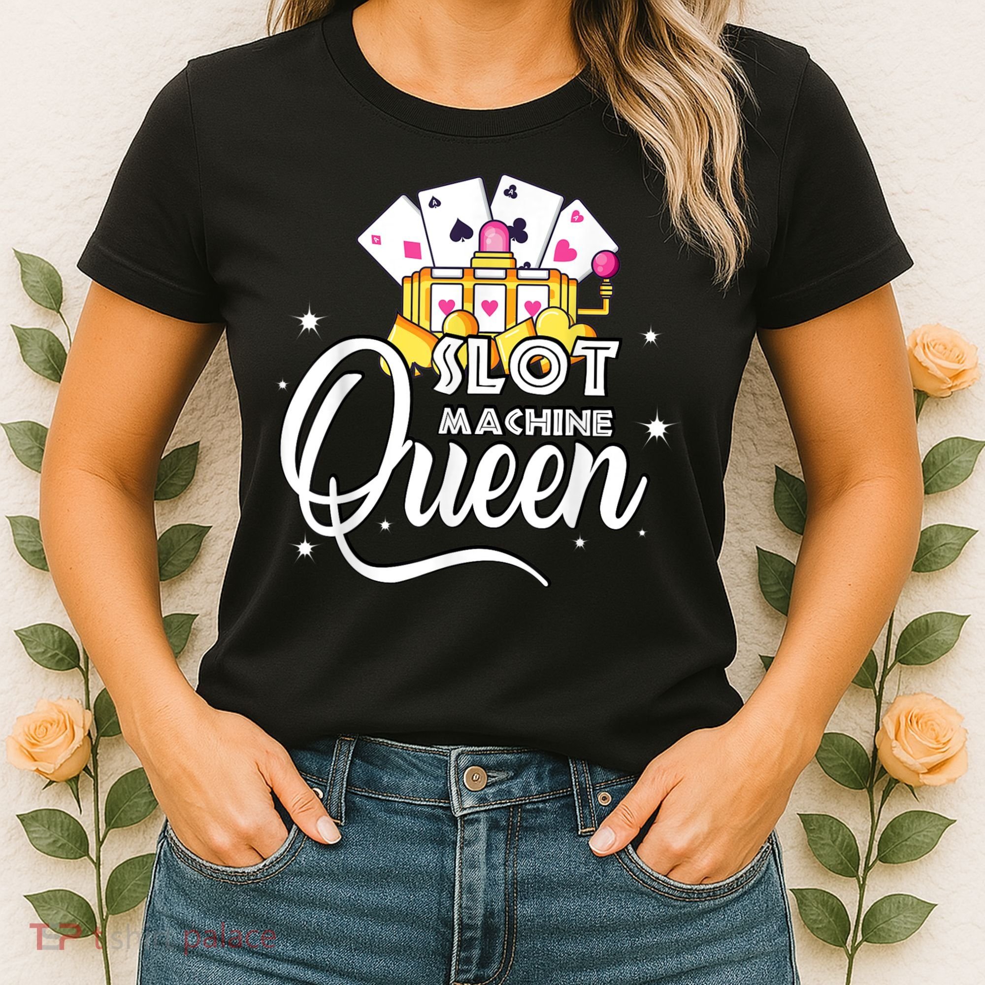 Cute Slot Machine Queen Funny Casino Gambling Women's T-Shirt