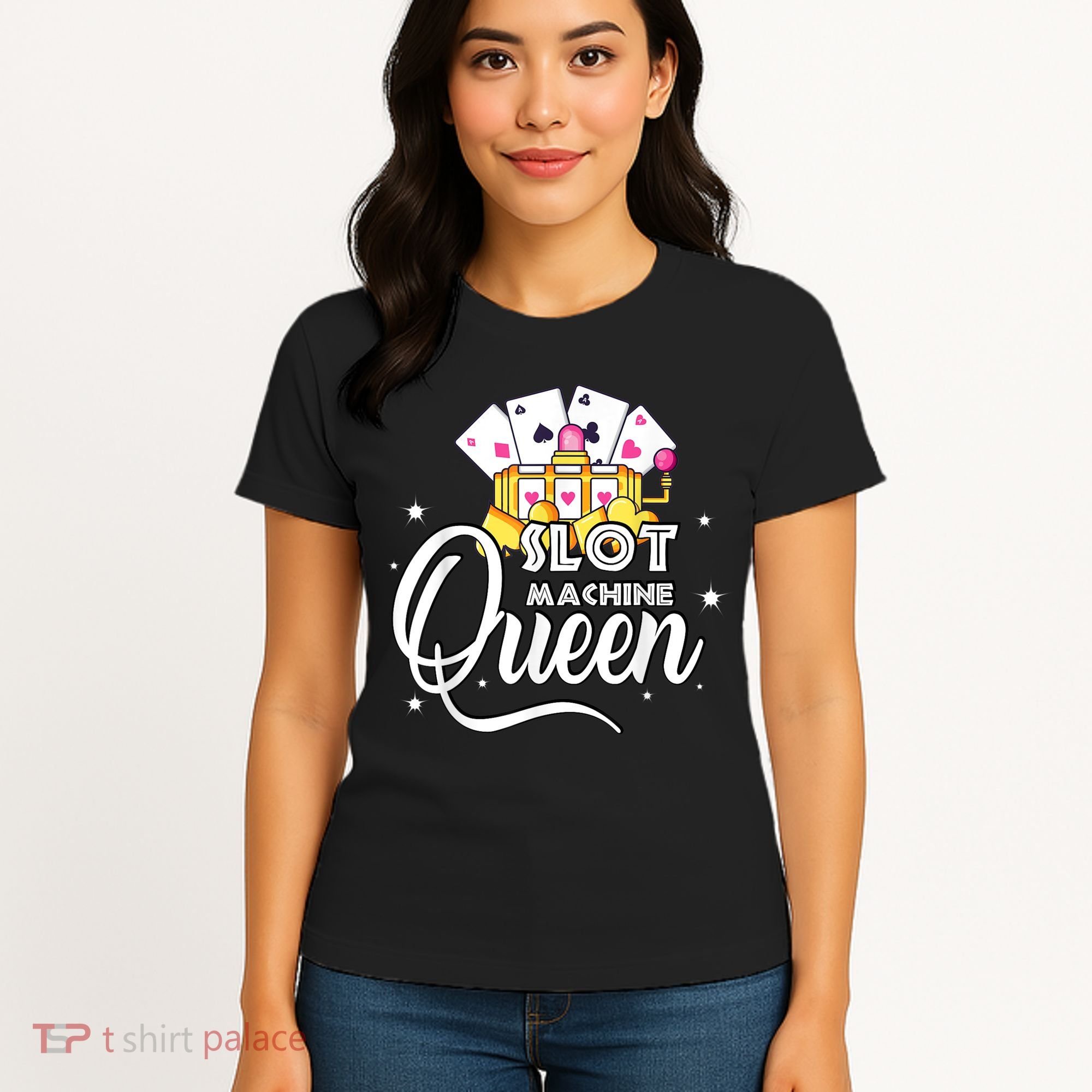 Cute Slot Machine Queen Funny Casino Gambling Women's T-Shirt