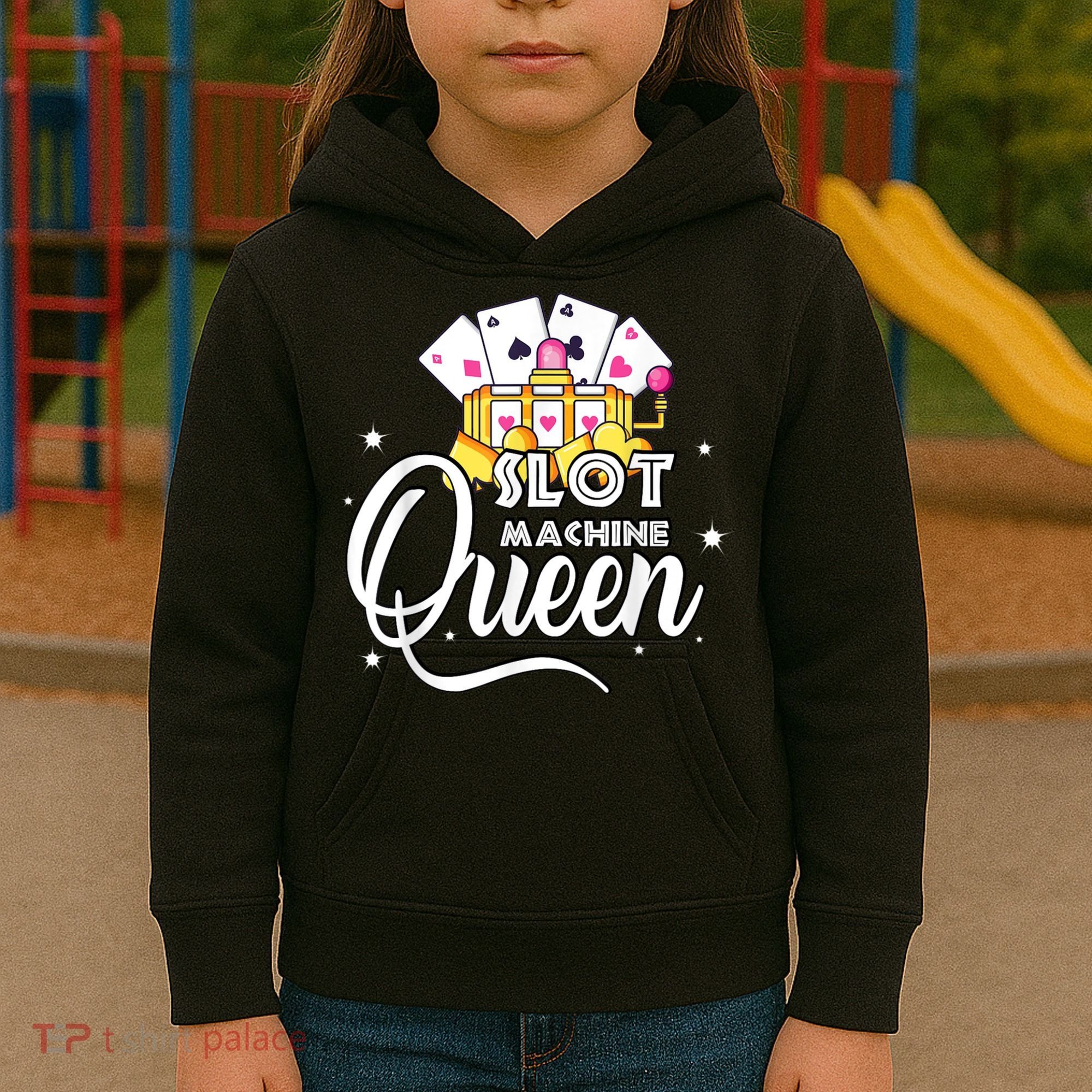 Cute Slot Machine Queen Funny Casino Gambling Kids Hoodie