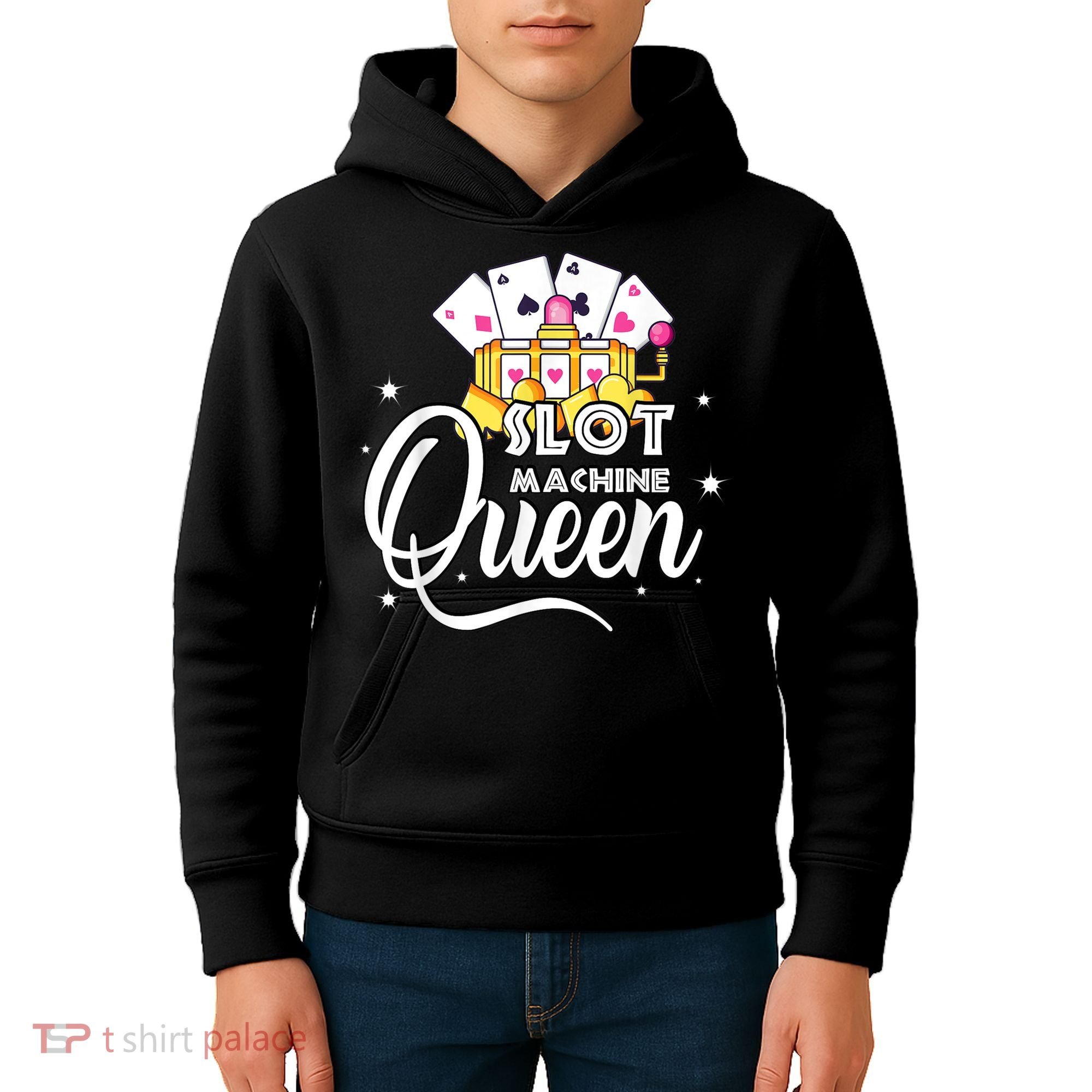 Cute Slot Machine Queen Funny Casino Gambling Kids Hoodie
