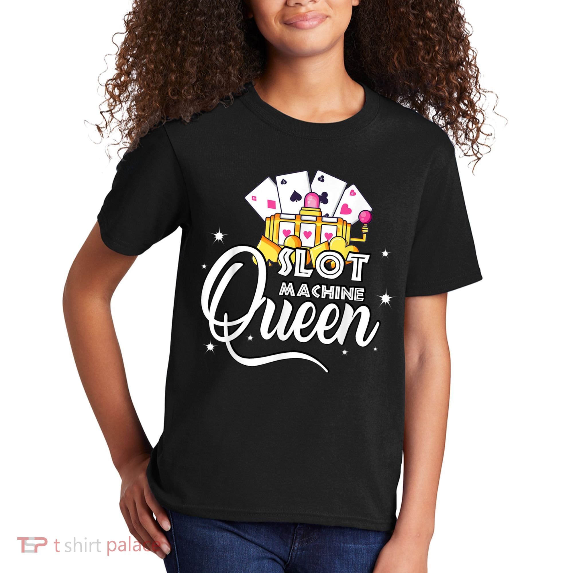Cute Slot Machine Queen Funny Casino Gambling Kids T-Shirt