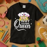 Cute Slot Machine Queen Funny Casino Gambling Kids T-Shirt thumb 3