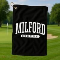 College Style Milford Connecticut Souvenir Gift Golf Towel thumb 1