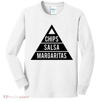 Chips Salsa Margaritas Kids Long Sleeve Shirt