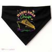 Cruise Ship Mardi Gras Ship Vacation Family Trip Gift USA-Made Doggie Bandana thumb 0