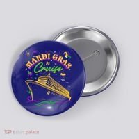 Cruise Ship Mardi Gras Ship Vacation Family Trip Gift Button thumb 0