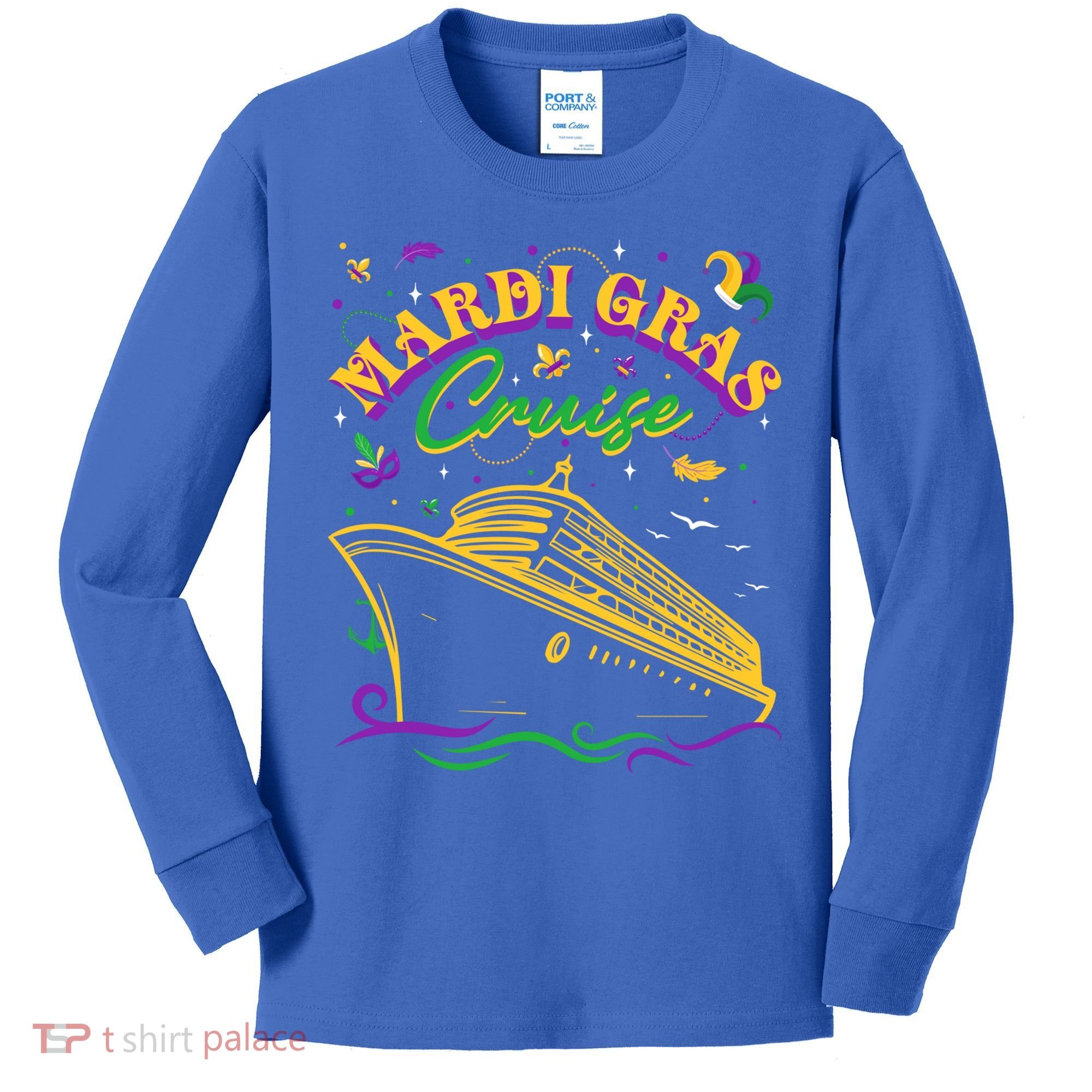 Cruise Ship Mardi Gras Ship Vacation Family Trip Gift Kids Long Sleeve Shirt