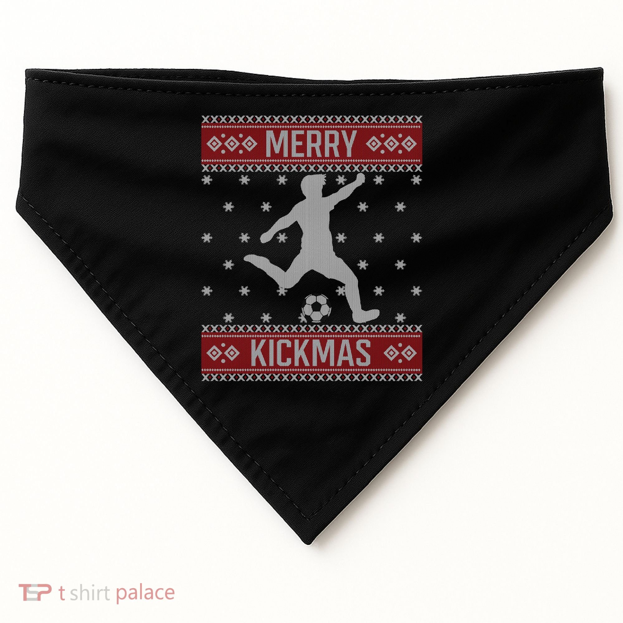 Christmas Soccer Merry Kickmas Ball Sport Player Xmas Meaningful Gift USA-Made Doggie Bandana