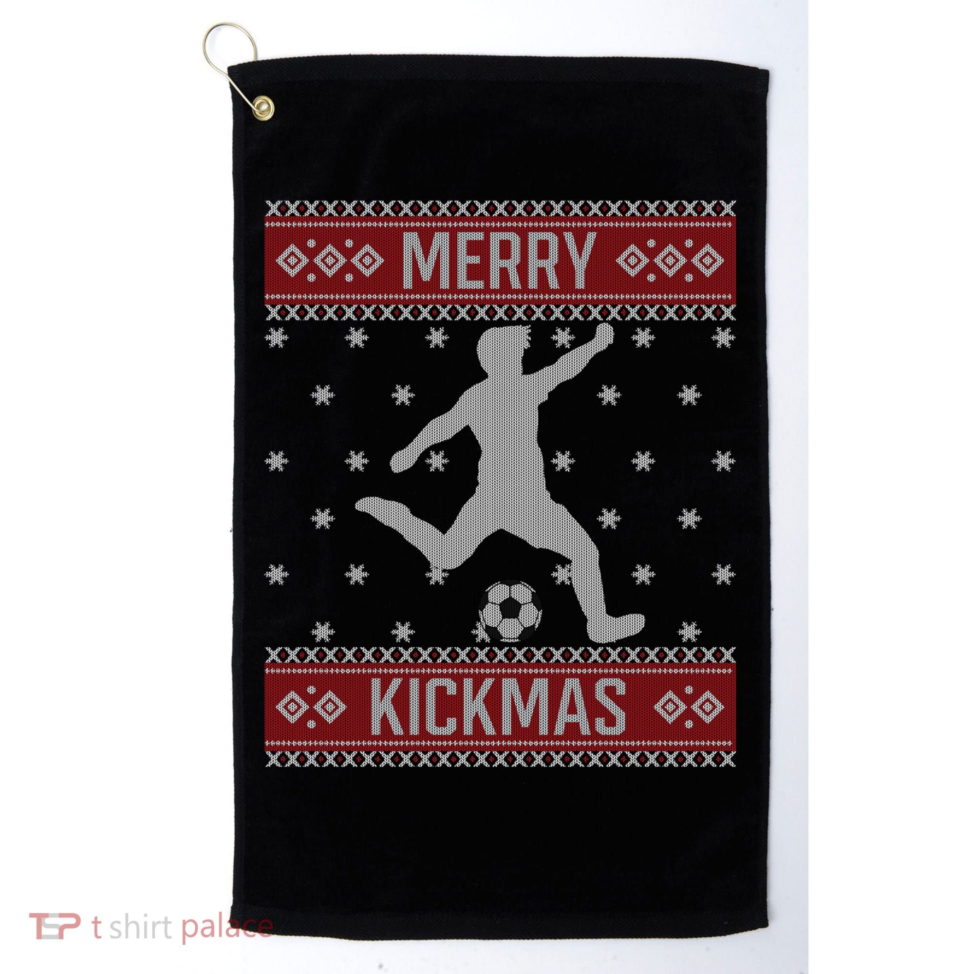 Christmas Soccer Merry Kickmas Ball Sport Player Xmas Meaningful Gift Golf Towel
