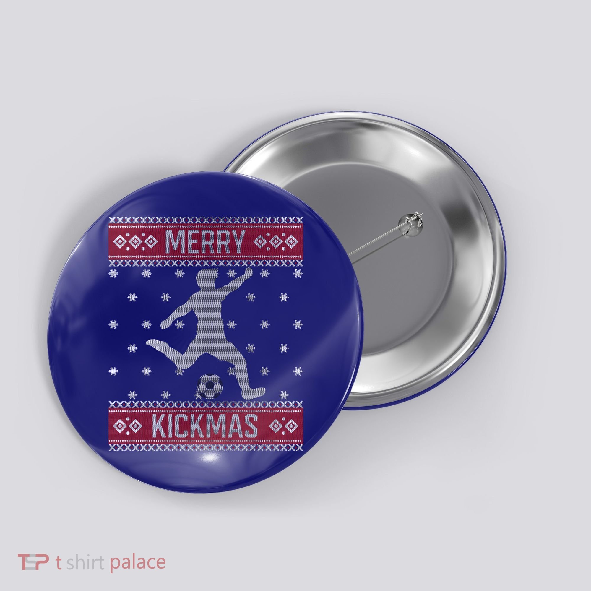 Christmas Soccer Merry Kickmas Ball Sport Player Xmas Meaningful Gift Button