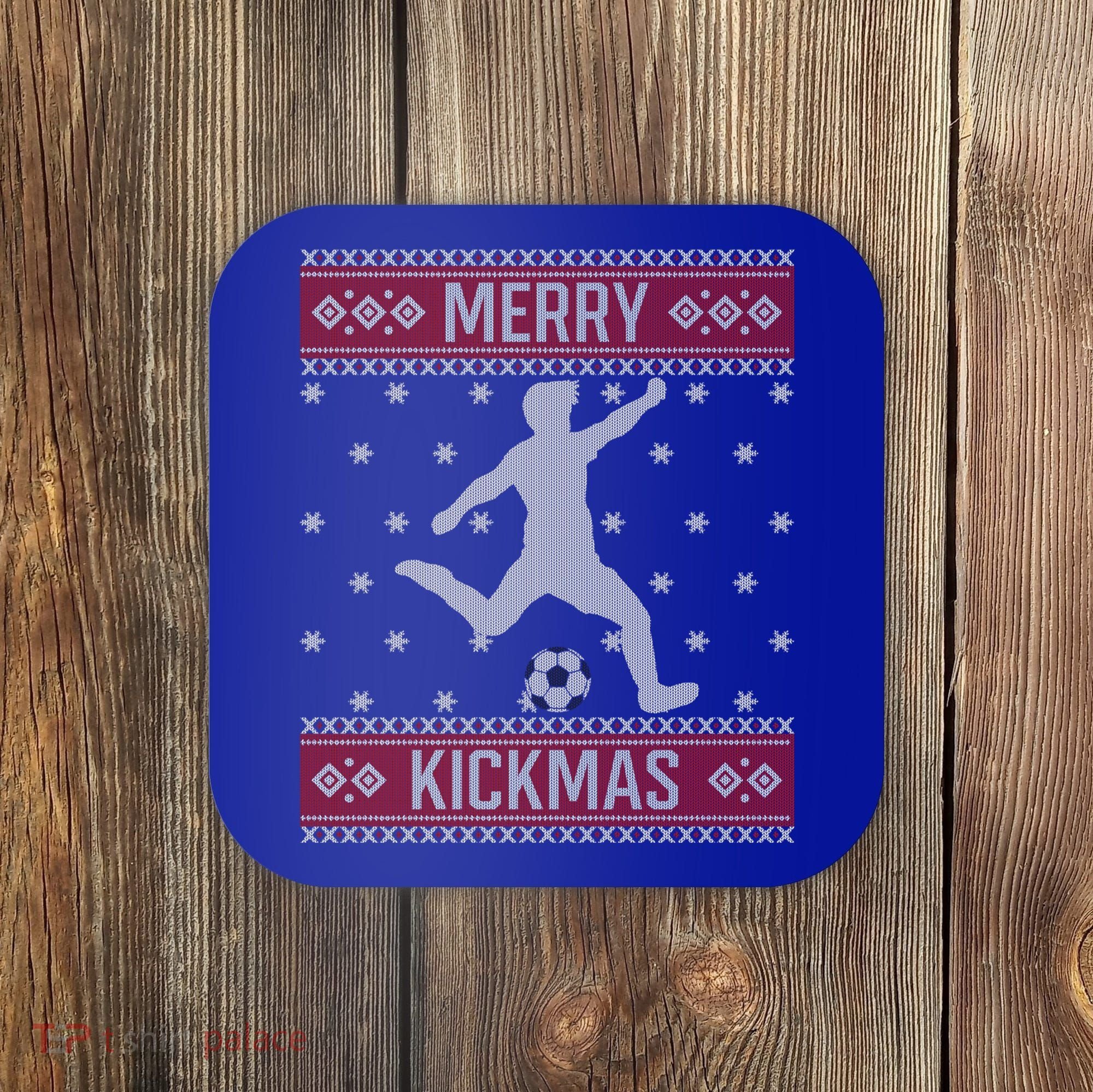 Christmas Soccer Merry Kickmas Ball Sport Player Xmas Meaningful Gift Coaster