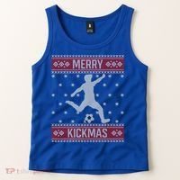 Christmas Soccer Merry Kickmas Ball Sport Player Xmas Meaningful Gift Tank Top thumb 2